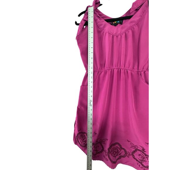 Vintage Y2K Rusty Girls Pink Embroidered Rose Dress Size 12 - Picture 6 of 6